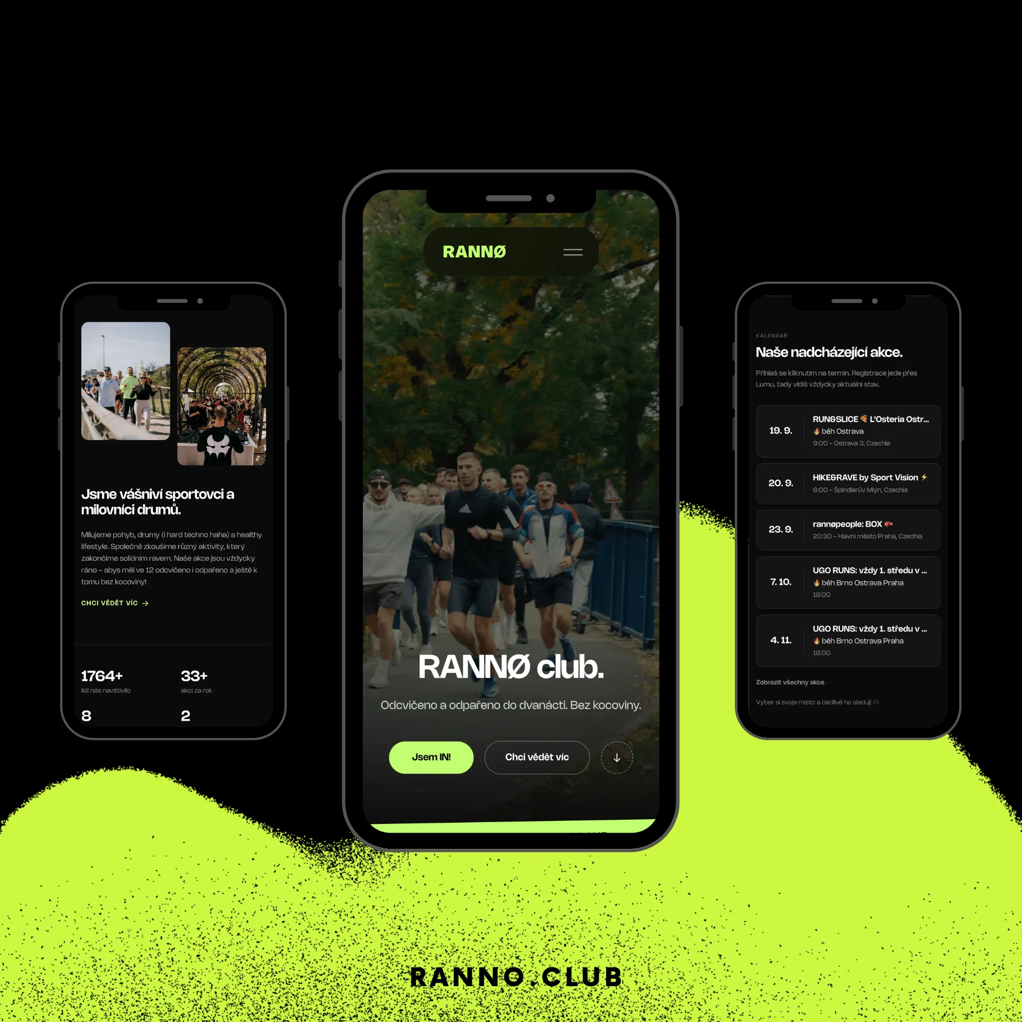 Prezentační web pro běžecký klub s videopozadím Prezentační web pro běžecký klub s videopozadím
